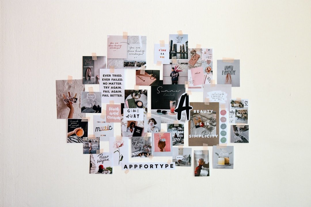 Collage of aesthetic photos representing a Pinterest moodboard