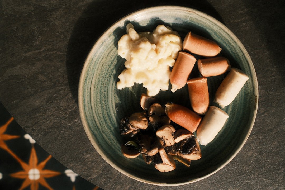 Overhead shot of a beautifully plated dish for a food blog